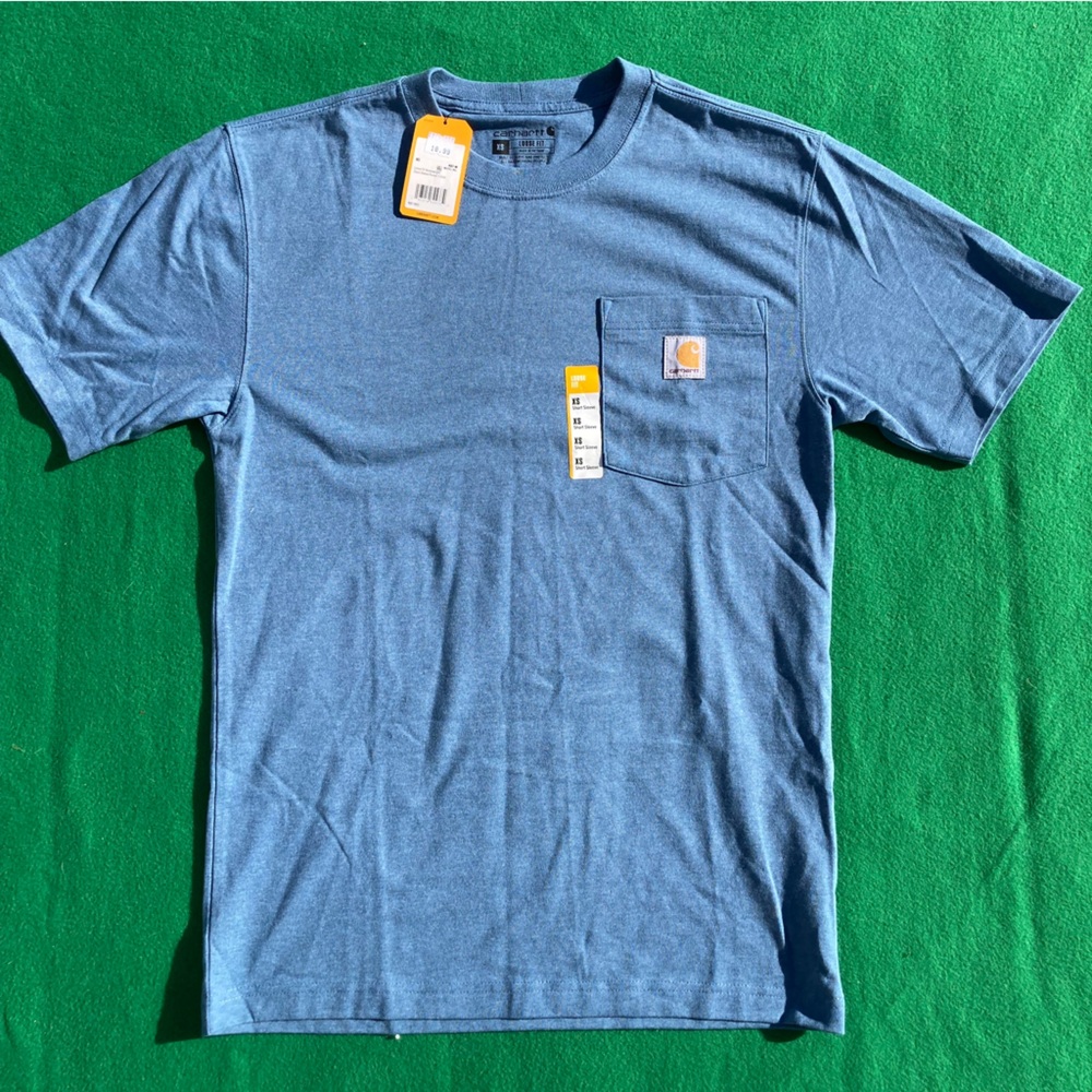 NWT Carhartt pocket tee blue mens XS